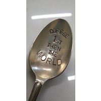 Handgestempelter Antiker Teelöffel Kaffee 1st Dann Die Welt von greenshedbutterknowl