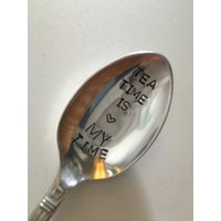 Handgestempelter Antiker Teelöffel - Tea Time Is My von greenshedbutterknowl