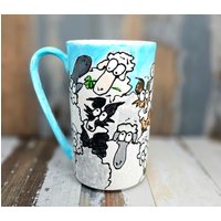 Border Collie Hütende Schafe Tasse/Hund Und Kaffeetasse Oder Teetasse Große Hundetasse 6 Unzen von greytdingo
