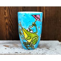 Handbemalter Frosch Becher/Niedlicher Nerdiger Wissenschaft Geschenkbecher Für Wetterliebhaber Wetterfrosch Experten Können Fehler Machen von greytdingo
