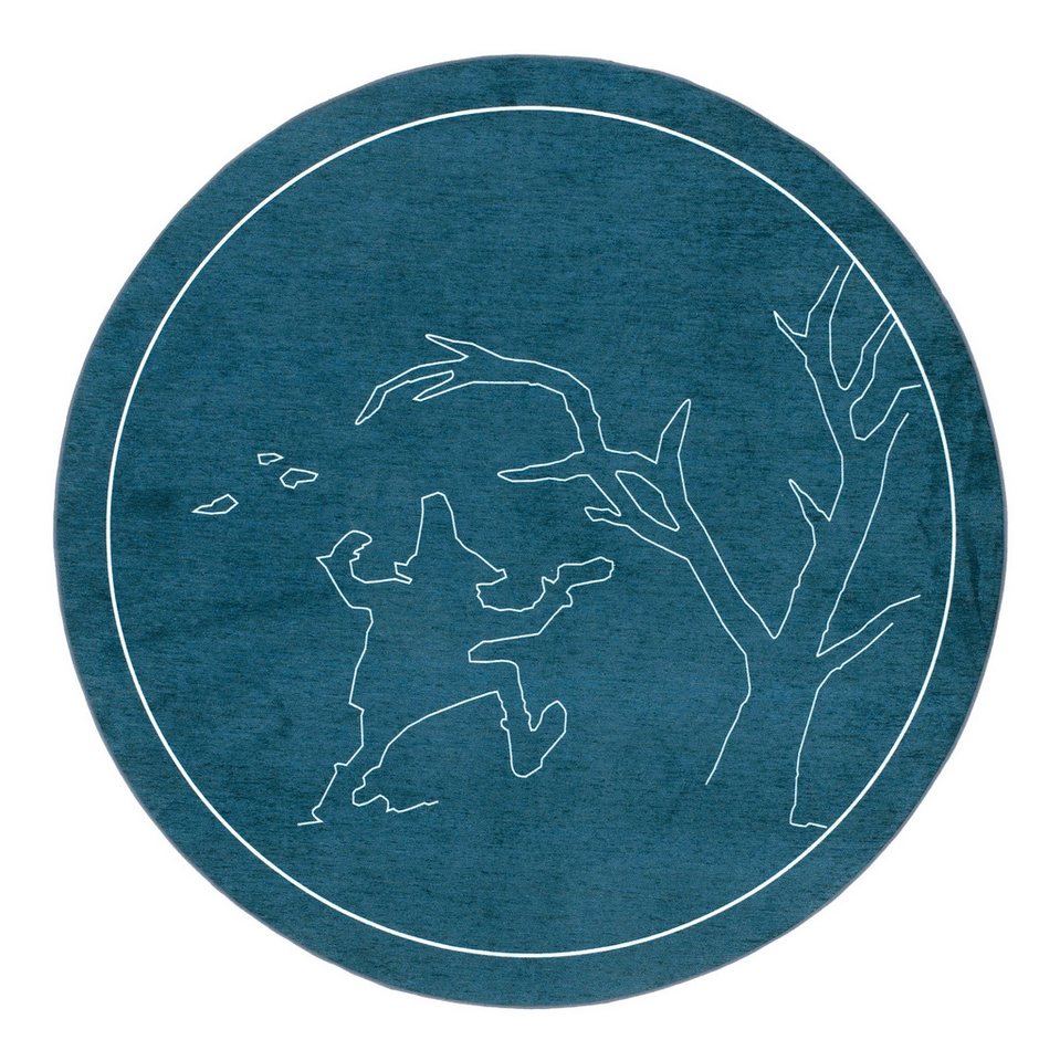 grimmliis Kinderteppich grimmliis Märchen Rumpelstilzchen blau, rund grimmliis Kinderteppich grimmliis Märchen Rumpelstilzchen blau, rund von grimmliis
