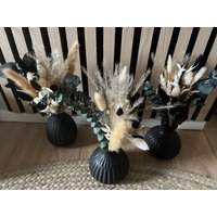 Trockenblumenstrauss, Tischdeko, Trockenblumen Bouquets, Hochzeitsdeko, Trockenblumendeko Inklusive Vase, Boho Wedding I von gronarda