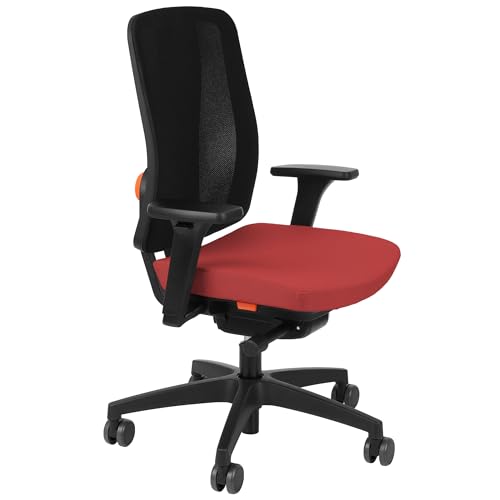 grospol ErgoJunior Drehbarer Kinder-Bürostuhl, für Kinder von 10-16 Jahren, höhenverstellbar, Rückenlehne mit Flexi-Move-Technologie, 3D-Armlehnen (Rot) von grospol