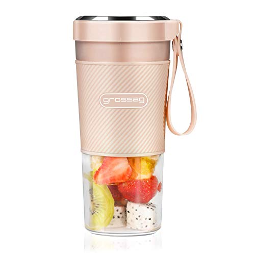 grossag Akku Smoothie Mixer to-go MX 10.02 Rosa mit USB für 0,3 Liter von grossag