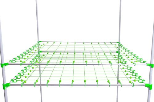 Betternet 10x10 Double Layer Scrog Netz | Für 150x150 cm Boxen | für 22 mm Zeltstangen | Pflanzenstütznetz/Scrognetz von growber – Flexibles Pflanzennetz für Indoor Grow Box und Growzelte von growber