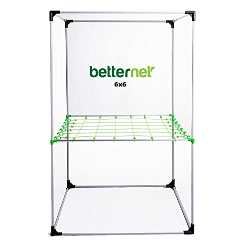 Betternet 6x6 Basic Scrognet für 16mm Zeltstangen | Grow | Box Net | Grow Net für Indoor Grow Tent | Grownet | Scrognetz | | Scrognet | Für jedes Growzelt bis 120x120 cm | growber von growber