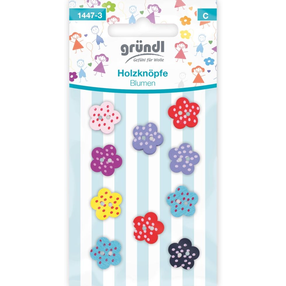 Gründl Holzknöpfe Blumen Motiv: Blumen von gründl