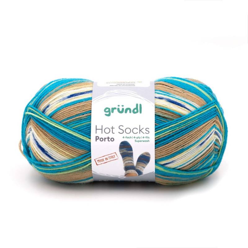 Gründl Sockenwolle Hot Socks Porto 100 g 4-fach lagune-zartgelb-kamel Gründl Sockenwolle Hot Socks Porto 100 g 4-fach lagune-zartgelb-kamel von gründl