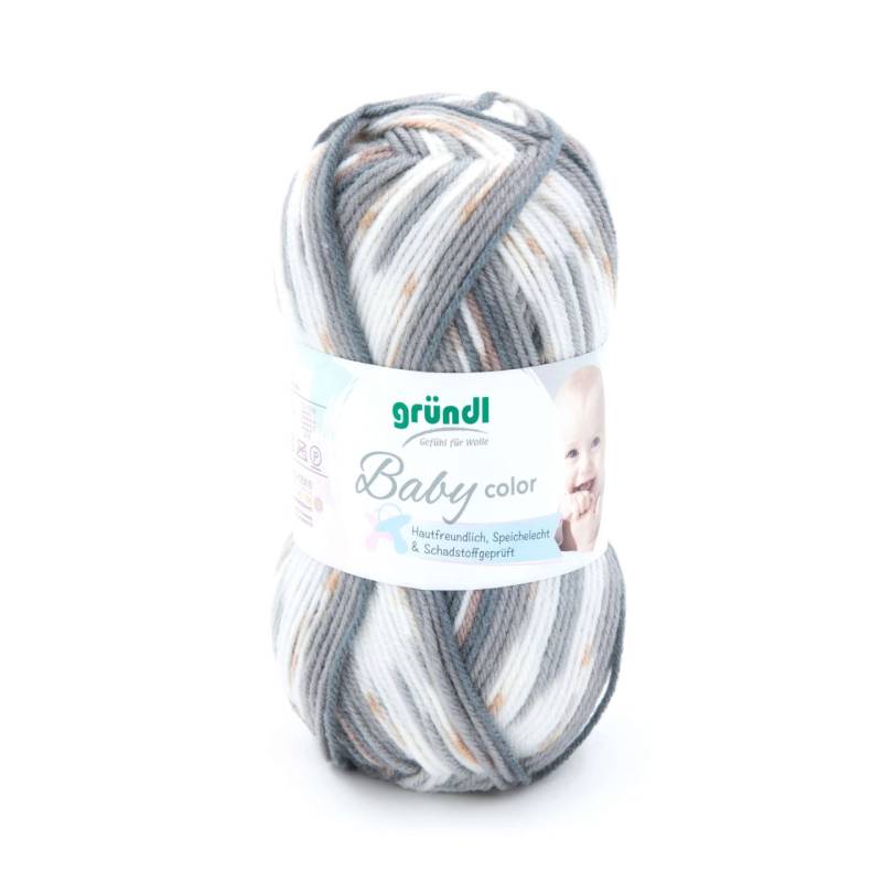 Gründl Wolle Baby color 50 g beigebraun grau weiß rehbraun multicolor von gründl