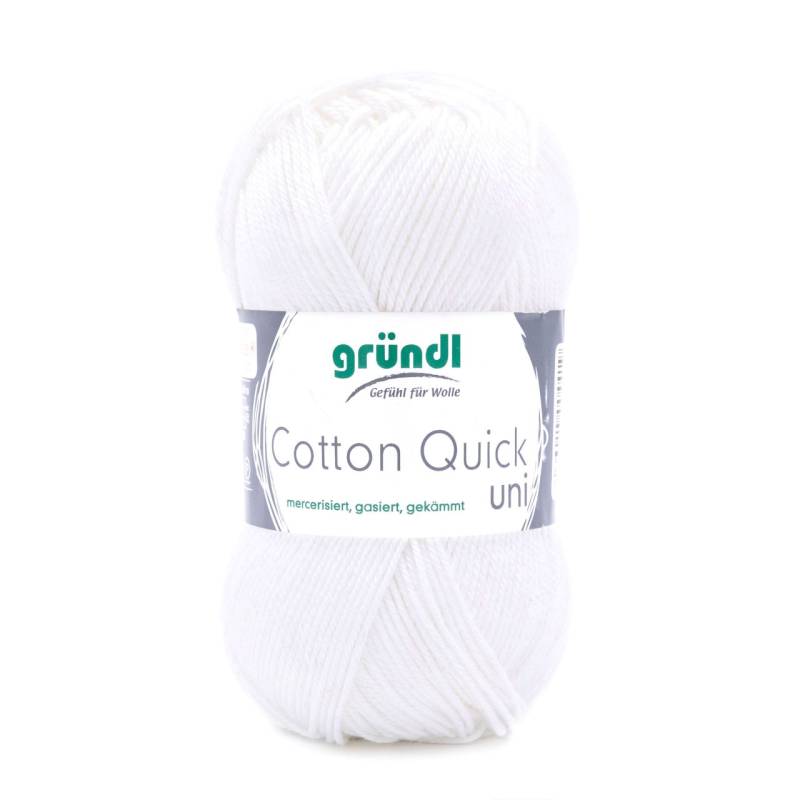 Gründl Wolle Cotton Quick 50 g uni weiß von gründl