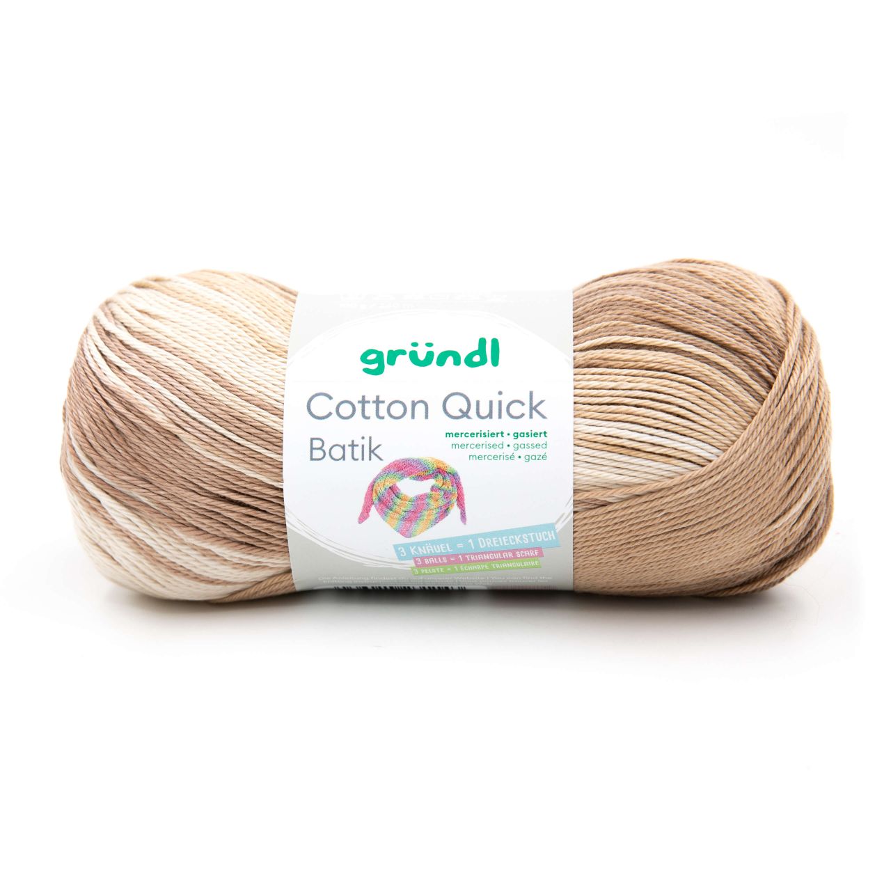 Gründl Wolle Cotton Quick Batik 100 g natur-braun-beige von gründl