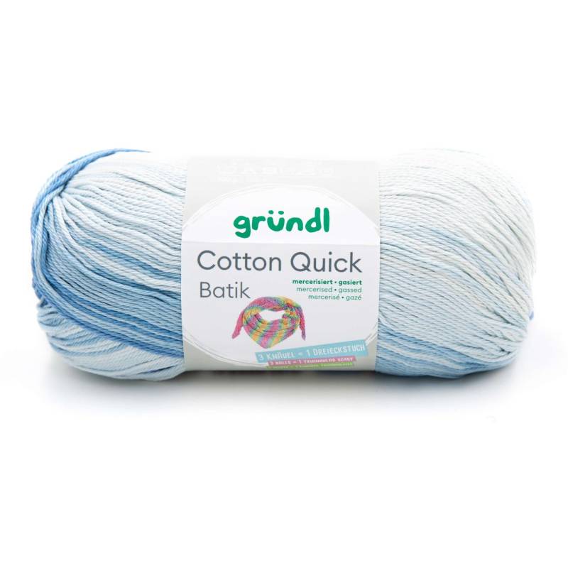 Gründl Wolle Cotton Quick Batik 100 g hellblau-mittelblau-dunkelblau von gründl