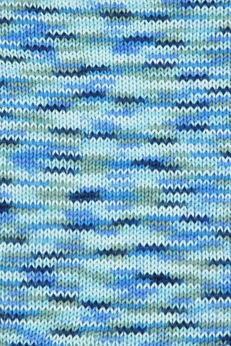 Gründl Wolle Cotton Quick print 50 g blau-marine-grau-mix color von gründl
