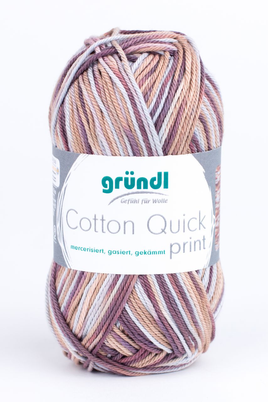 Gründl Wolle Cotton Quick print 50 g braun multicolor von gründl