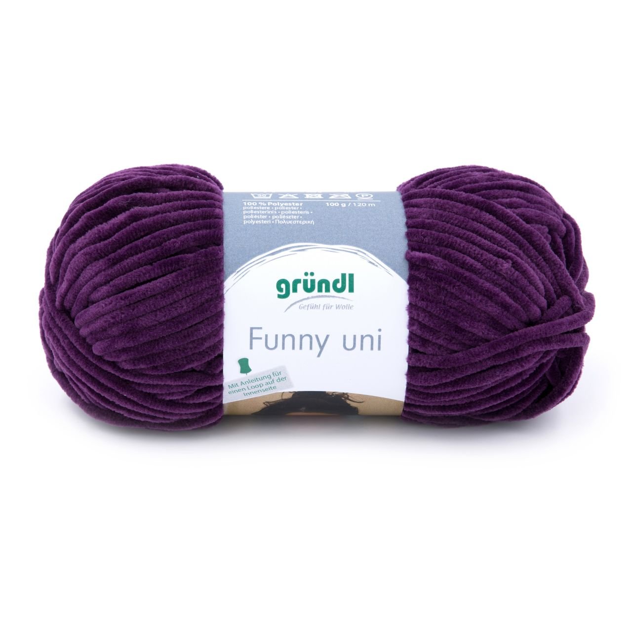 Gründl Wolle Funny uni 100 g aubergine von gründl