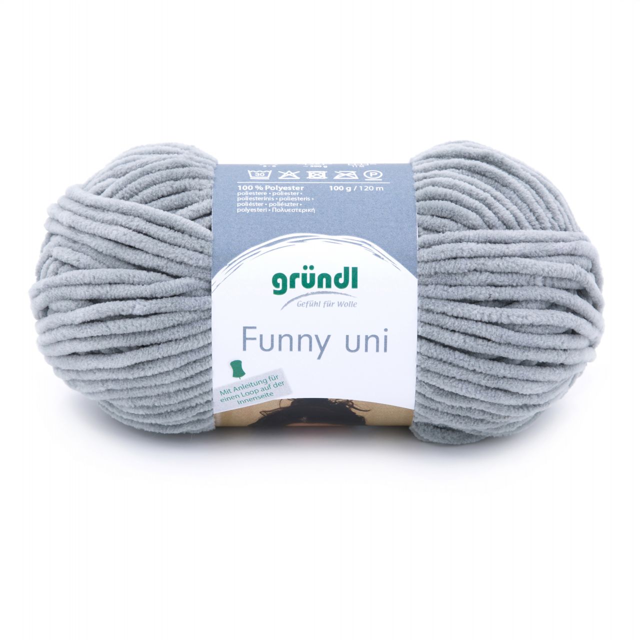 Gründl Wolle Funny uni 100 g hellgrau von gründl