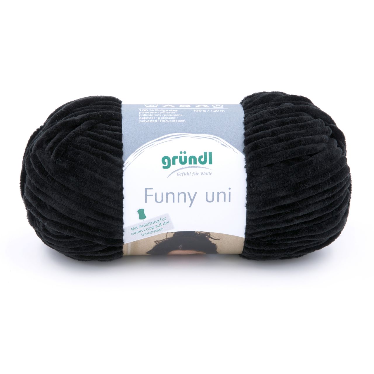 Gründl Wolle Funny uni 100 g schwarz von gründl