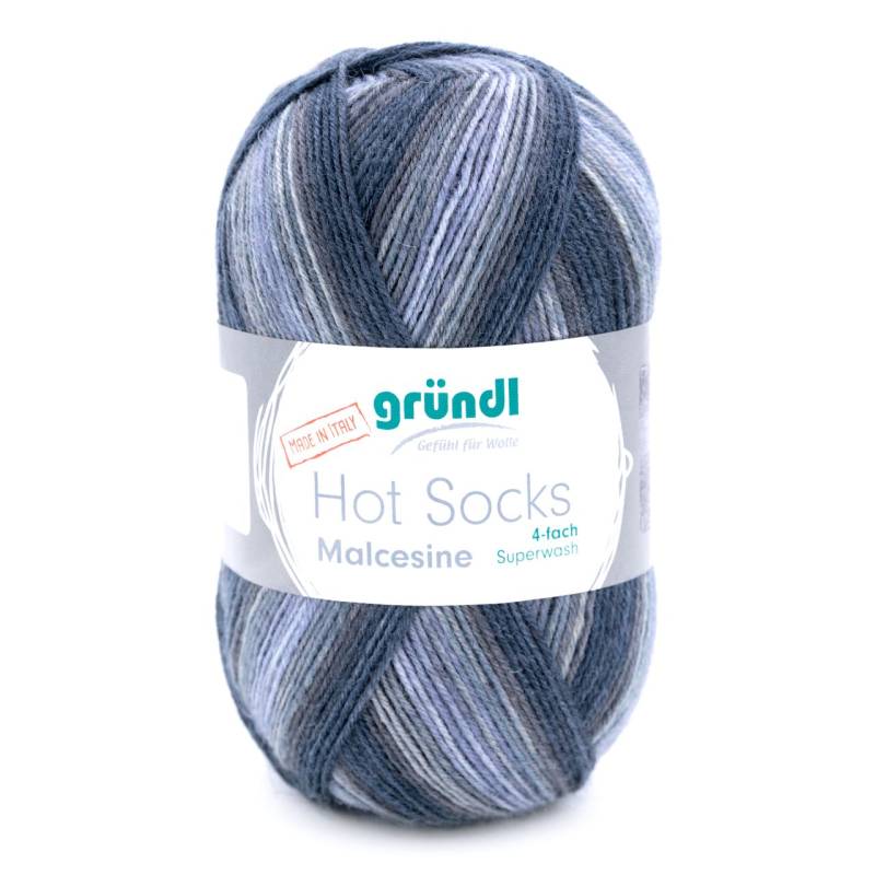Gründl Wolle Hot Socks Malcesine, 4-fach,100 g, graphit multicolor von gründl