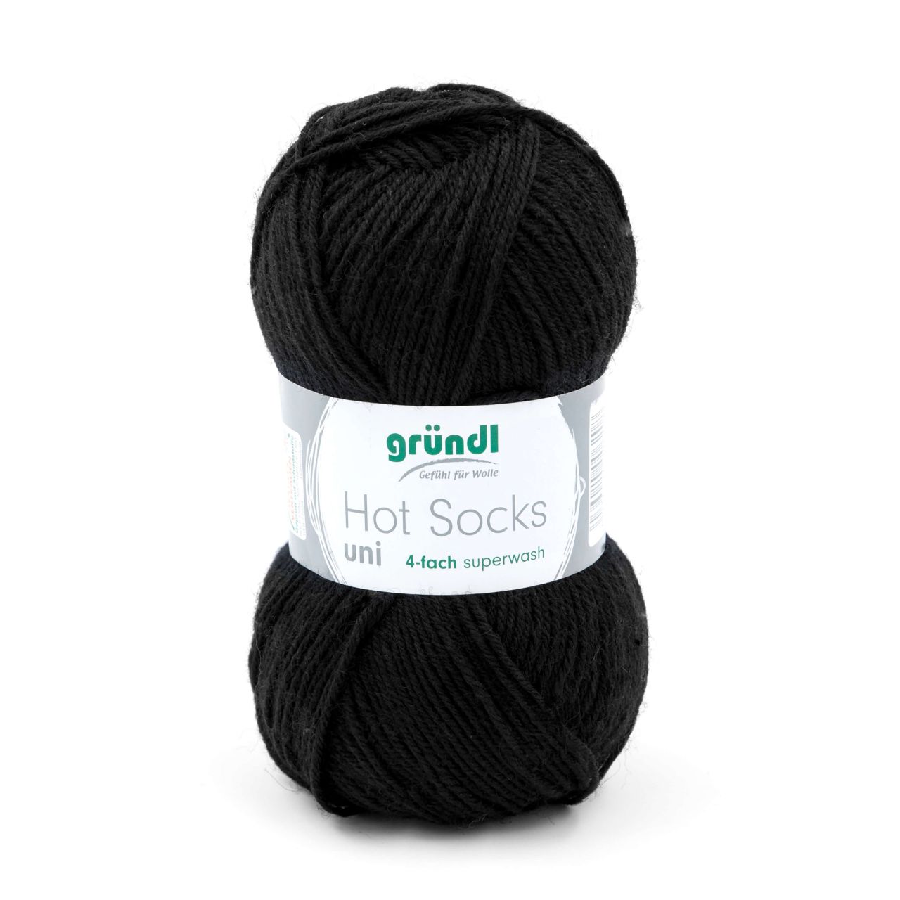 Gründl Wolle Hot Socks uni 50 g schwarz von gründl