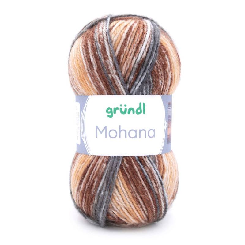 Gründl Wolle Mohana 100 g grau-camel-braun von gründl