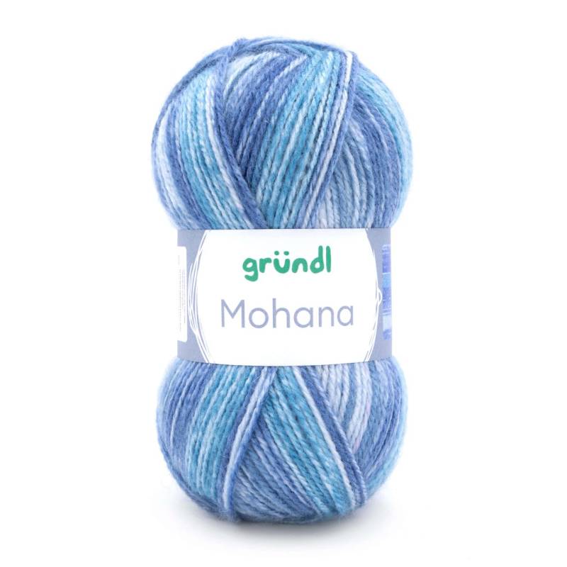 Gründl Wolle Mohana 100 g hellblau-türkis-dunkelblau von gründl
