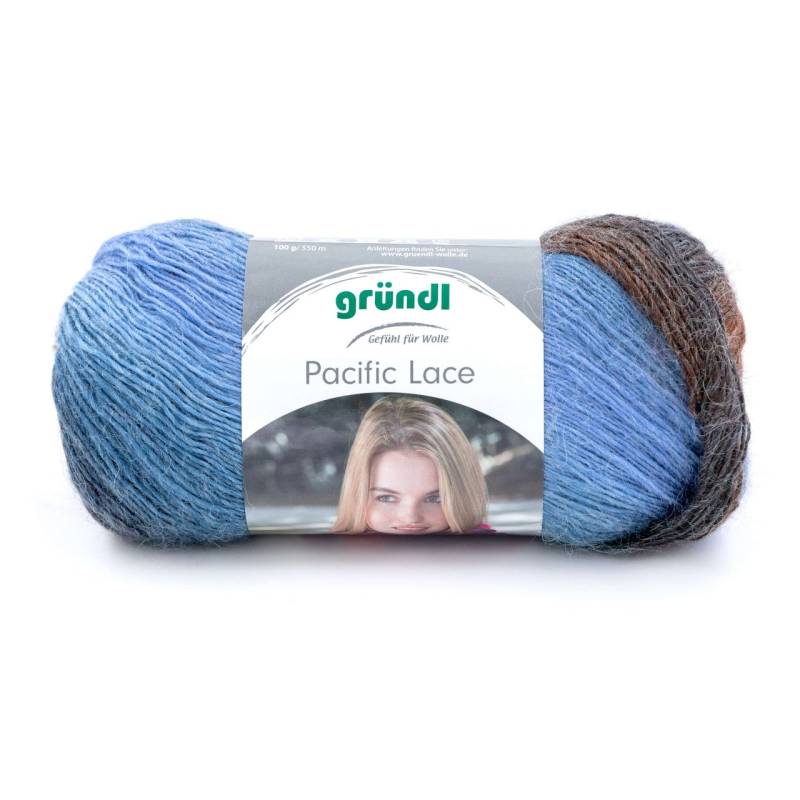 Gründl Wolle Pacific Lace 100 g beige rotbraun lichtblau multicolor von gründl