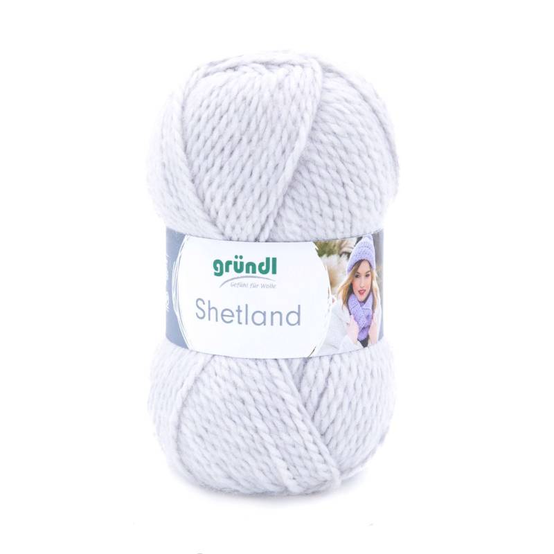 Gründl Wolle Shetland 100 g hellgrau melange von gründl