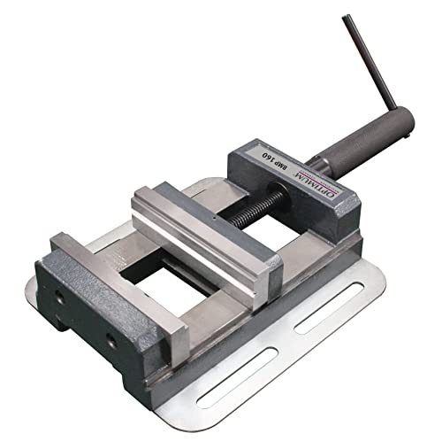 Optimum Maschinenschraubstock BMP 160 (Spannweite 145 mm, Backenhöhe 40 mm, mit Langlöcher, Trapezgewinde) von Optimum