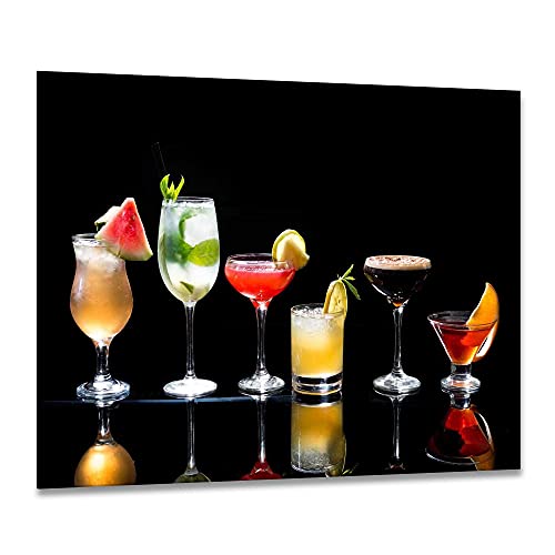 gsmarkt | Herdabdeckplatten Ceranfeldabdeckung Spritzschutz Glas 60x52 Cocktail Bunt Obst von gsmarkt