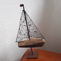 Schiff Wohndeko Wool-Crazy Technik Boot Handarbeit Einzelstück von gstrandet