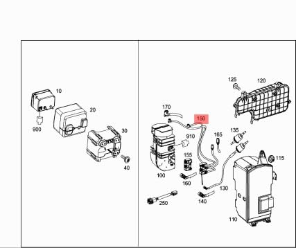 Passend für MB E W212 Schlauchleitung Unterdruckpumpe zum Vorratsbehälter A2128000515 von gtvtrading