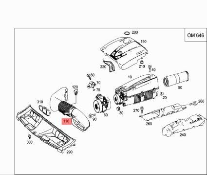 Passend für MERCEDES-BENZ C-KLASSE W204 Luftansaugschlauch A6460900182 2010 von gtvtrading