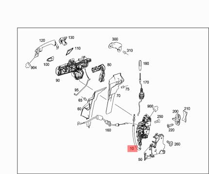 Passend für MERCEDES-BENZ E Coupé C207 Türschloss vorne links A2047202135 von gtvtrading