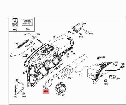 Passend für MERCEDES-BENZ E W213 Linke Instrumententafelverkleidung LHD A2136806701 von gtvtrading