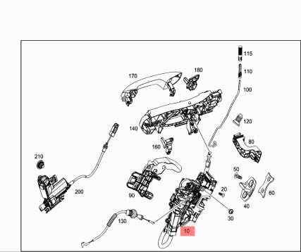 Passend für MERCEDES-BENZ GLE W167 Türschloss hinten links A0997307700 von gtvtrading