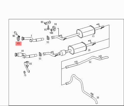 Passend für MERCEDES-BENZ ML W164 Auspuffrohrschelle A2024900841 von gtvtrading