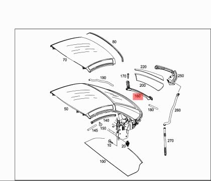 Passend für MERCEDES-BENZ SLK R172 Dichtung für Faltdach C-Säule links A1727900398 Passend für MERCEDES-BENZ SLK R172 Dichtung für Faltdach C-Säule links A1727900398 von gtvtrading