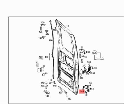 Passend für MERCEDES-BENZ VITO W447 Scharnier für Hintertür unten links A6397401537 von gtvtrading