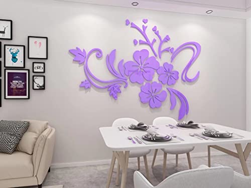 3D Wandaufkleber Blumen Spiegel Wandtattoo Blumen Aufkleber Moderne Kunst ​Wanddeko Sticker für Wohnzimmer Halle Schlafzimmer Home Sofa Wand Badezimmer Kindergarten von guangmu