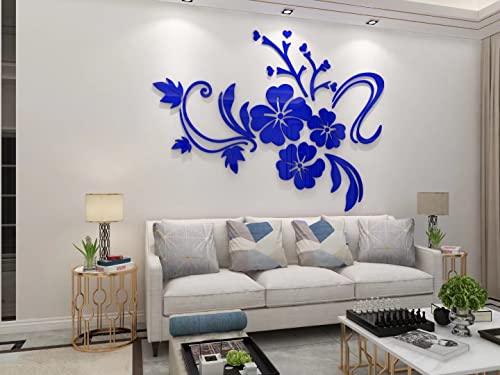 3D Wandaufkleber Blumen Spiegel Wandtattoo Blumen Aufkleber Moderne Kunst ​Wanddeko Sticker für Wohnzimmer Halle Schlafzimmer Home Sofa Wand Badezimmer Kindergarten von guangmu