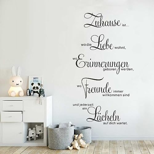 Wandtattoo Sprüche Schlafzimmer Wandsticker Wohnzimmer - Schwarze Wandtattoo Wohnzimmer Modern Wanddeko Schlafzimmer Familienregeln Wandaufkleber Wandtatoos Zum Kleben für Flur Küche (35 x 67 cm) von guangmu