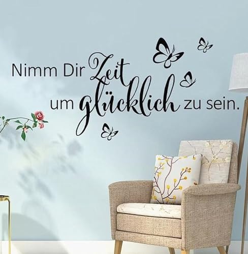 Wandtattoo Sprüche Schlafzimmer Wandsticker Wohnzimmer - Schwarze Wandtattoo Wohnzimmer Modern Wanddeko Schlafzimmer Familienregeln Wandaufkleber Wandtatoos Zum Kleben für Flur Küche (Style-3) von guangmu