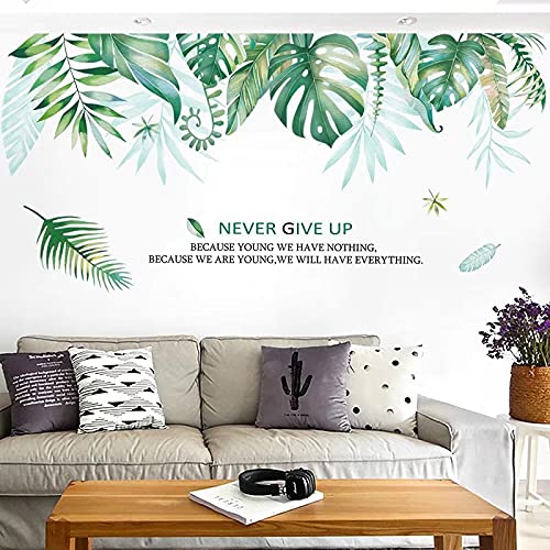 Wandtattoo Tropische Pflanzen Abnehmbare Wasserdicht Blätter Garten WandSticker DIY Blätter Grün Gräser Wanddeko Für Kinderzimmer Wohnzimmer Schlafzimmer Sofa Hintergrund WandSticker von guangmu