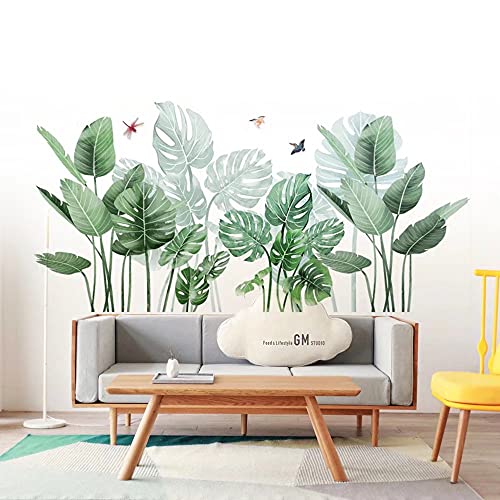 Wandtattoo Tropische Pflanzen Abnehmbare Wasserdicht Blätter Garten WandSticker DIY Topfpflanze Blätter Grün Gräser Wanddeko Für Kinderzimmer Wohnzimmer Schlafzimmer Flur Sofa Hintergrund von guangmu