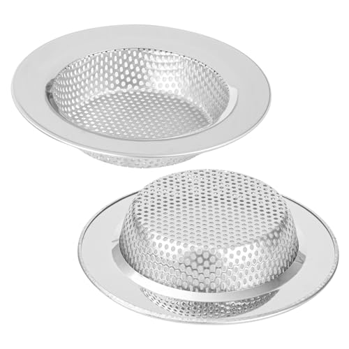 Spülbecken Abflusssieb Sieb Spüle Essensreste Abflusssieb 8 cm Edelstahl Waschbecken Sieb Küche Sink Strainer Abflusssieb Küchenspüle Sink Filter, 2 Stück von guangyuan