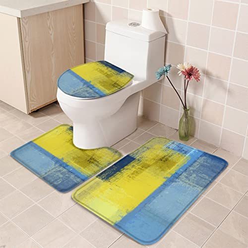 Badteppich-Set 3-Teilig Teppiche Sets Gelb Blau Abstrakte Kunst Retro Moderne Abstrakte Badezimmer Vorleger 3-Teiliges Waschbar Wc Vorleger Set 3 Teilig Weiches Badvorleger Für Badewanne Badteppich-Set 3-Teilig Teppiche Sets Gelb Blau Abstrakte Kunst Retro Moderne Abstrakte Badezimmer Vorleger 3-Teiliges Waschbar Wc Vorleger Set 3 Teilig Weiches Badvorleger Für Badewanne von guangzhoutongyidianzishangwuzhongxingerenduzi