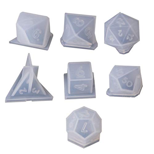 7pcs DIY Epoxy Mold Resin Casting Dice Würfel Fillet Form Mold, Multi-spec Digital Game-SilikonForm, Würfel-Spiele Harz Werkzeuge Herstellen, Silikonformen von guanjunLI