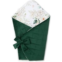 Baby Swaddling Decke Rosengarten Dunkelgrün Samt von guguplanetStore