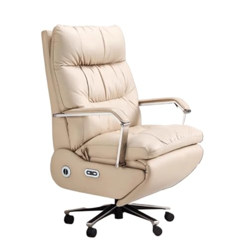 guiling-1986 Bürostuhl Chefsessel Elektrischer Massage-Bürostuhl, ergonomischer, Verstellbarer Chefsessel aus Leder for Langen Sitzkomfort Schreibtischstuhl von guiling-1986