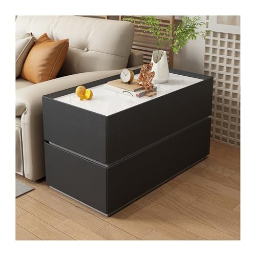 guiling-1986 Buffetschrank mit Stauraum Massivholz Sofa Beistelltisch Ecktisch Moderne Einfache Wohnzimmer Lagerung Sideboard Haushalt Nachttisch Lagerschrank(Schwarz,80x30x60cm) von guiling-1986